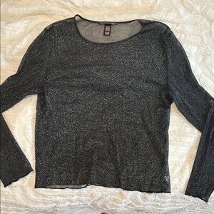 Victoria’s Secret M/L Black Glitter Long Sleeve Top
